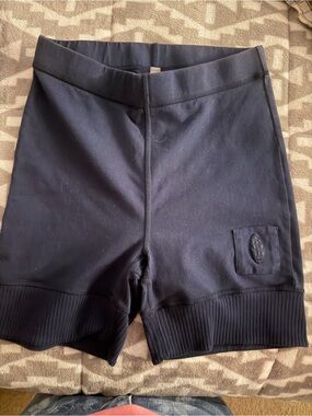 Free People Navy Ribbed Hem Bike Shorts